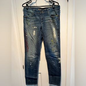 Arizona Jean Co Splatter Paint Super Skinny Jeans Size 11